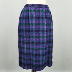 Pendleton Vintage Petite Wool Plaid Pencil Skirt